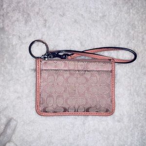 Coach Wallet Keychain in Pink